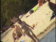 College nudist sluts on hidden beach voyeur vid