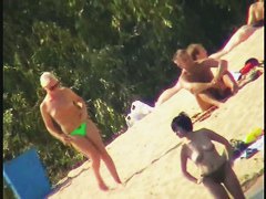 College nudist sluts on hidden beach voyeur vid