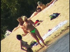 College nudist sluts on hidden beach voyeur vid