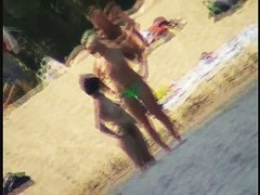 College nudist sluts on hidden beach voyeur vid