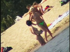 College nudist sluts on hidden beach voyeur vid