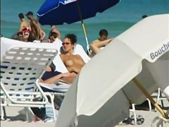 Hot naked booty and big boobs on the nudist beach