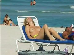 Hot naked booty and big boobs on the nudist beach