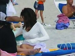 Hot naked booty and big boobs on the nudist beach