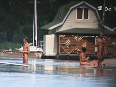 Cute amateur blonde teens beach voyeur vid