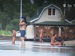 Cute amateur blonde teens beach voyeur vid