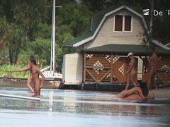 Cute amateur blonde teens beach voyeur vid