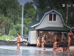 Cute amateur blonde teens beach voyeur vid