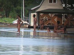 Cute amateur blonde teens beach voyeur vid