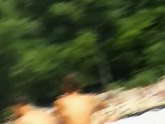 Sexy blonde on a nude beach