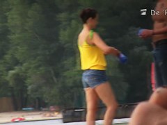 Beach spy cam catching the nude bodies of resting people