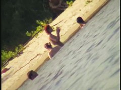 A horny voyeur loves filming hot nudity on the beach.