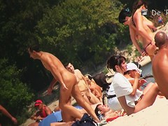 Voyeur beach shots of amateur people sunbathing nude