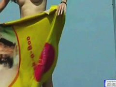 Naked tanned pussies acting horny at the beach