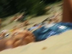 Hot naked women filmed by a nude beach voyeur