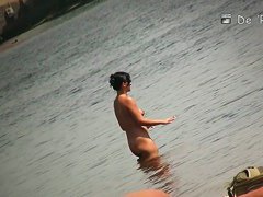 Real beach voyeur video with sexy European babes