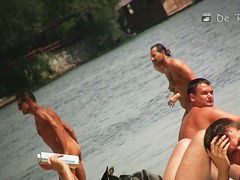 Real beach voyeur video with sexy European babes