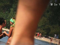 A stirring nude beach voyeur video