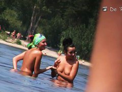 A stirring nude beach voyeur video