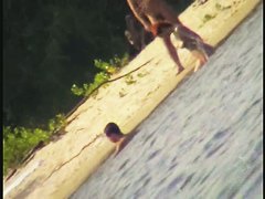 My beach spy cam video of a cute redhead coming out of the water