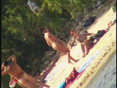 My beach spy cam video of a cute redhead coming out of the water
