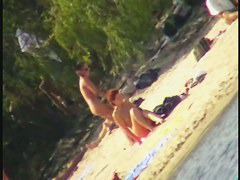 My beach spy cam video of a cute redhead coming out of the water