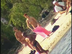 My beach spy cam video of a cute redhead coming out of the water