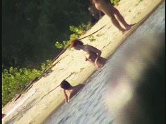 My beach spy cam video of a cute redhead coming out of the water