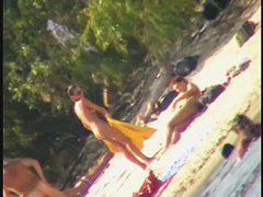 My beach spy cam video of a cute redhead coming out of the water