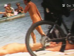 Voyeur beach nudity and topless show with hot girls