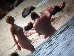 Nude beach voyeur catches a hot busty blonde showing off