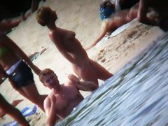 Nude beach voyeur catches a hot busty blonde showing off