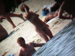 Nude beach voyeur catches a hot busty blonde showing off