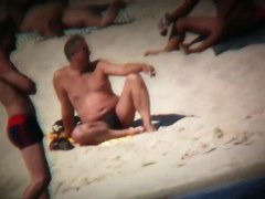 Blonde sexy completely nude woman standing on a beach porno