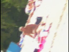 A dirty beach voyeur loves filming with his spy cam.