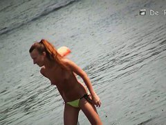 Nude beach voyeur video of hot playful girls in water