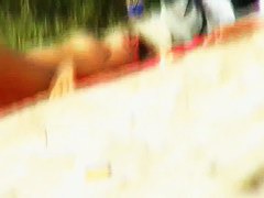 Beach video of perfect boobs being rubbed with tanning oil