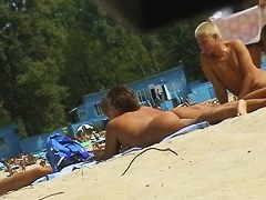 Spycam on beach recording hot naked amateur booties