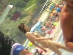 Spy beach cams film hot nudist girls playing in the water