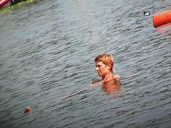 Playful chicks demonstrate their tits in the nude beach