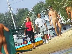Hot mature women filmed by a voyeur on the nudist beach