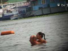 Hidden beach camera video of attractive nudist men and women