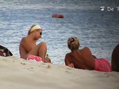 Hidden beach camera video of attractive nudist men and women