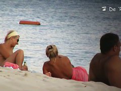 Hidden beach camera video of attractive nudist men and women