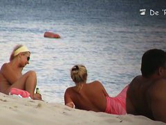 Hidden beach camera video of attractive nudist men and women
