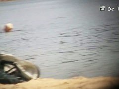 Hidden beach camera video of attractive nudist men and women