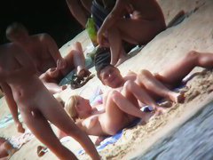 Naked mature babe captured by voyeur nudist beach