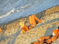 Beach nudist girls providing with the real heat under sun