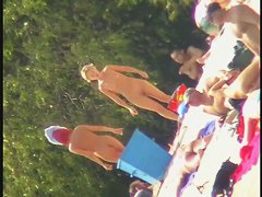 A delectable nude beach spy cam video