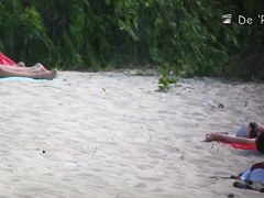 Beach nudist hunter voyeuring nude bodies from behind bushes